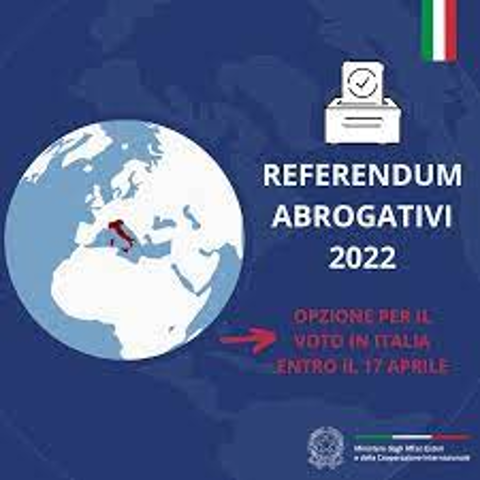 REFERENDUM 12 GIUGNO 2022. OPZIONE DI VOTO IN ITALIA PER GLI ELETTORI 